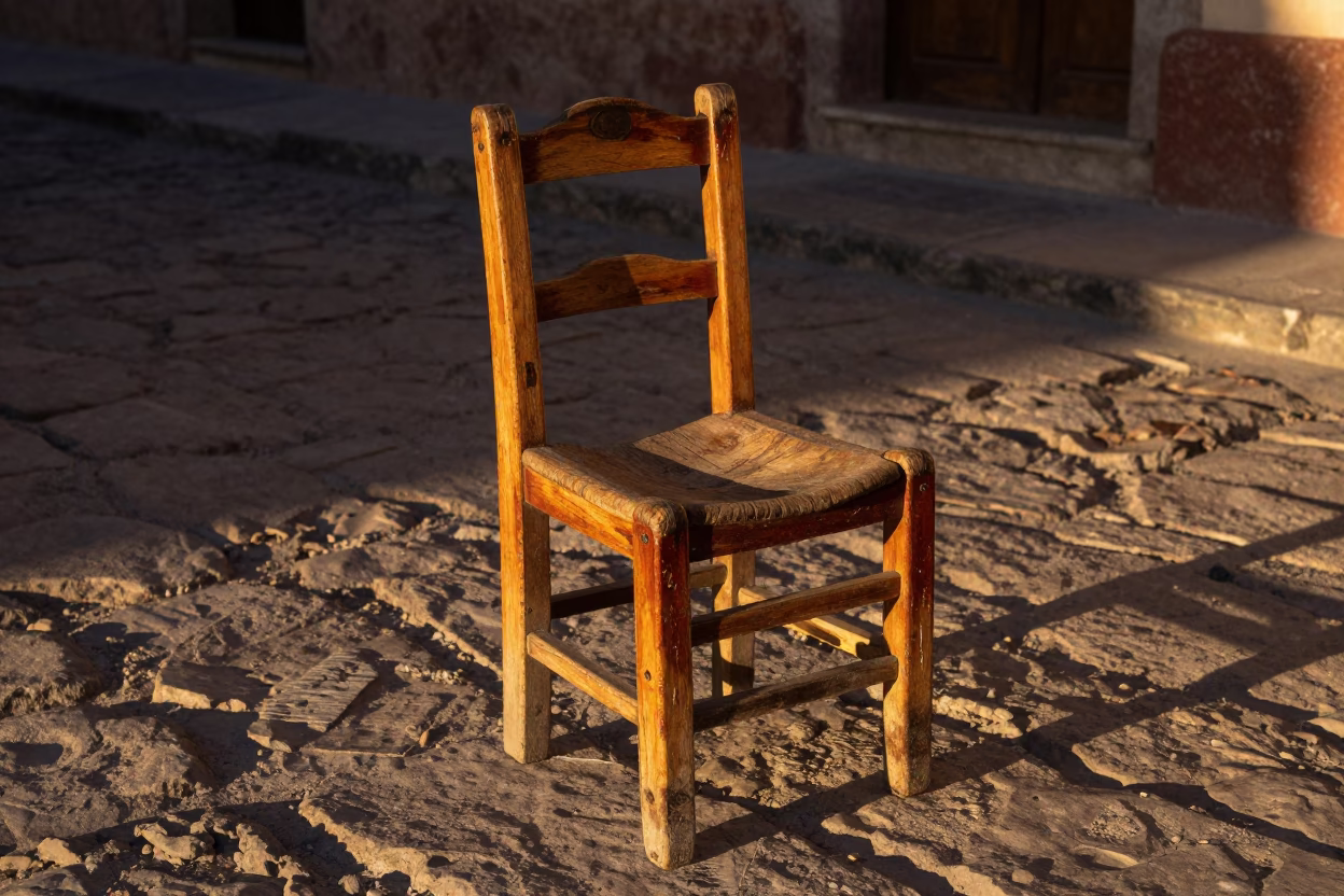 Wooden Chair in La Paz in in La Paz, Bolivia