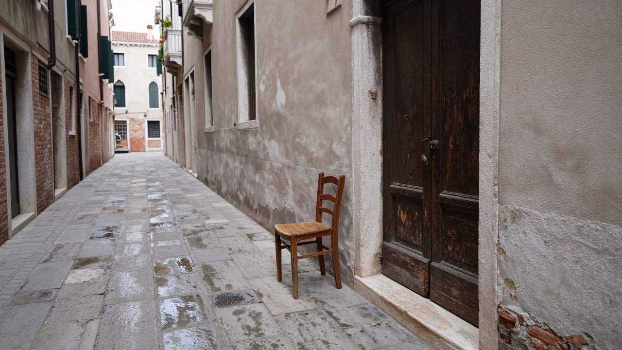 Wooden Chair in Venice in in Venice, Italy