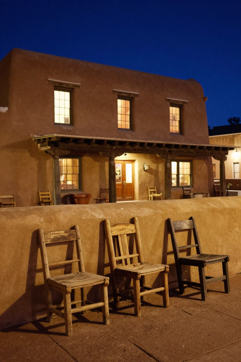 Wooden Chairs in Santa Fe in in Santa Fe, New Mexico, United States