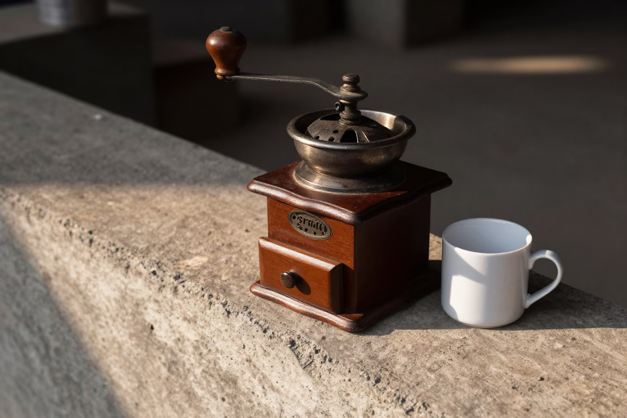 Wooden Coffee Grinder in Yogyakarta in in Yogyakarta, Indonesia