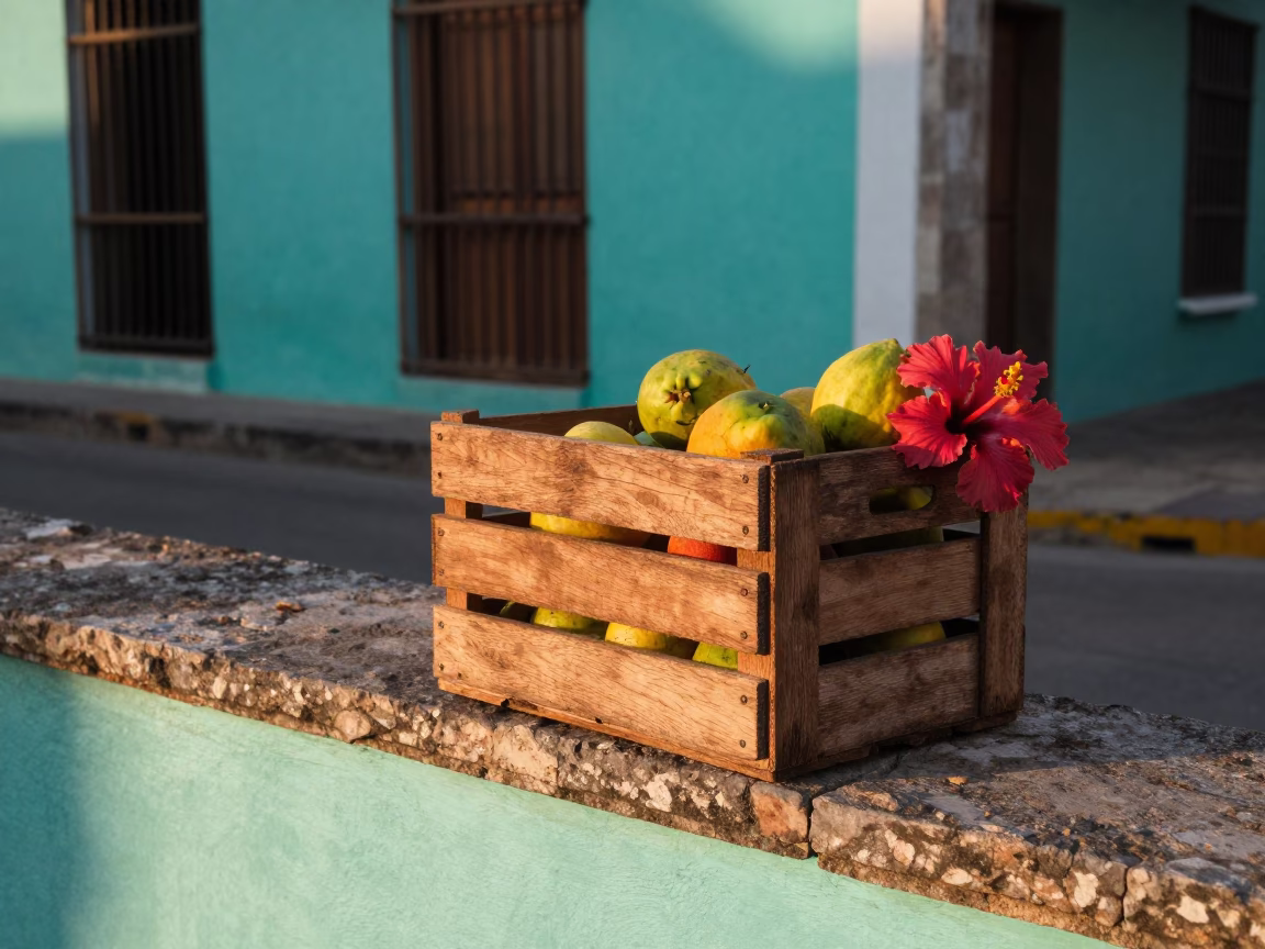 Wooden Crate in Cartagena in in Cartagena, Colombia