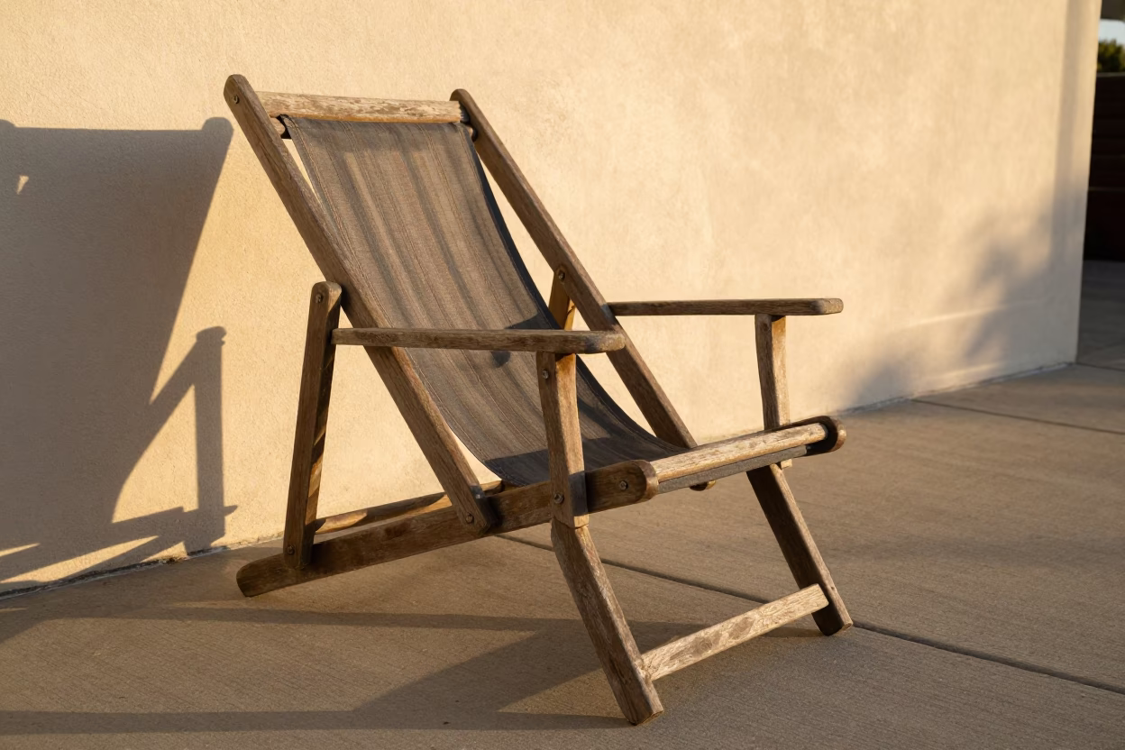Wooden Deck Chair in Los Angeles in in Los Angeles, California, United States