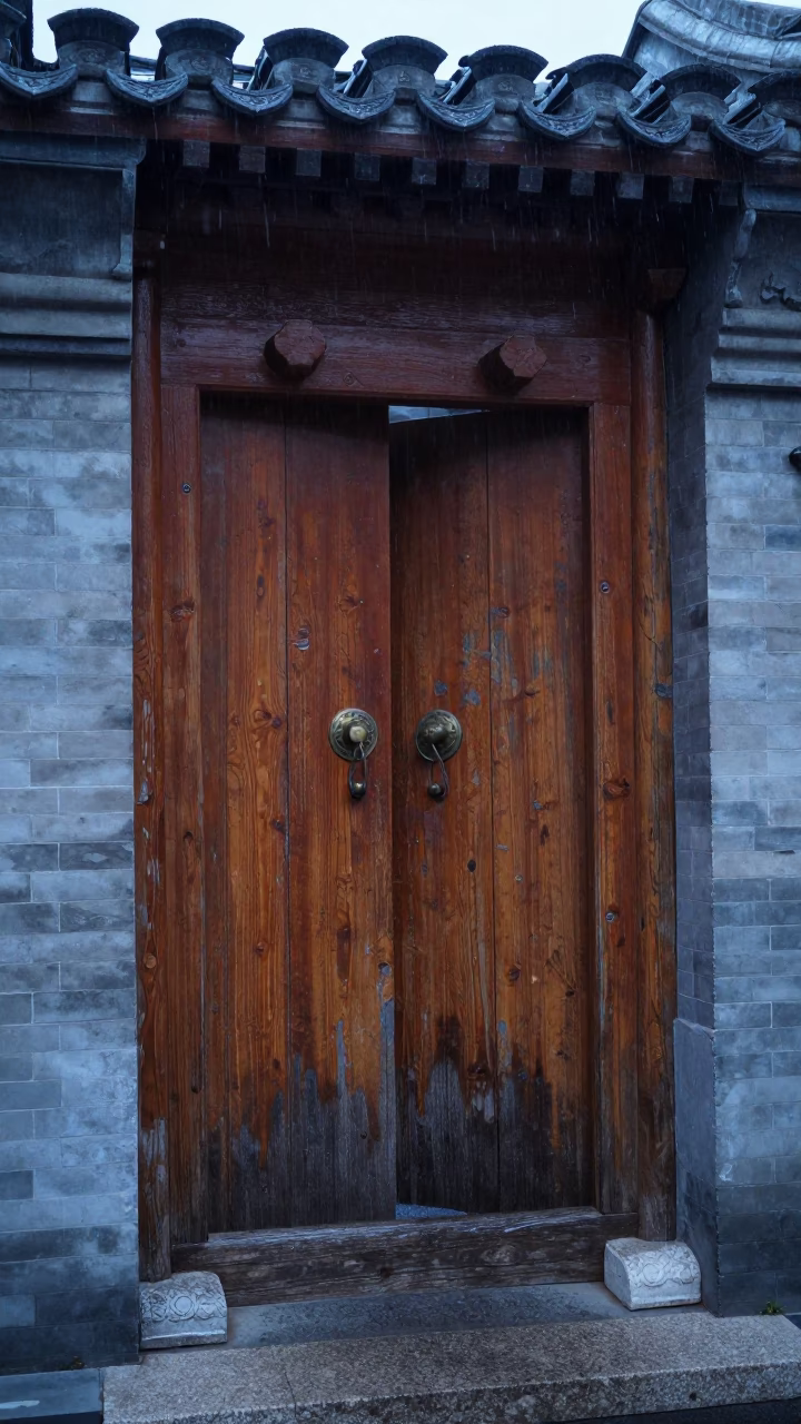Wooden Door in Beijing in in Beijing, China