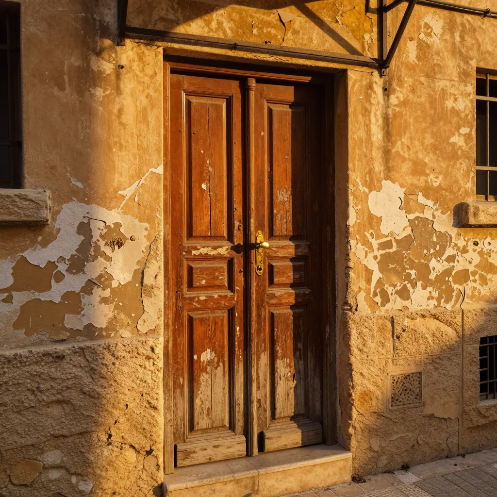 Wooden Door in Beirut in in Beirut, Lebanon