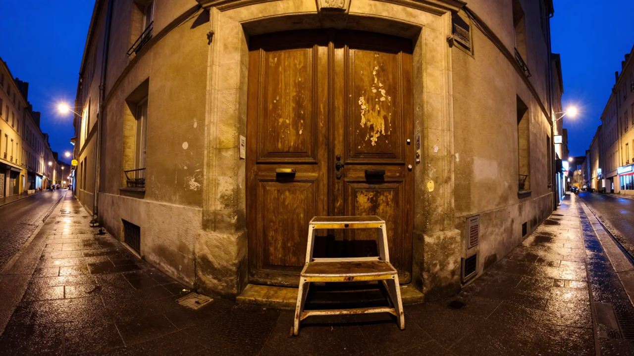 Wooden Door in Lyon in in Lyon, France