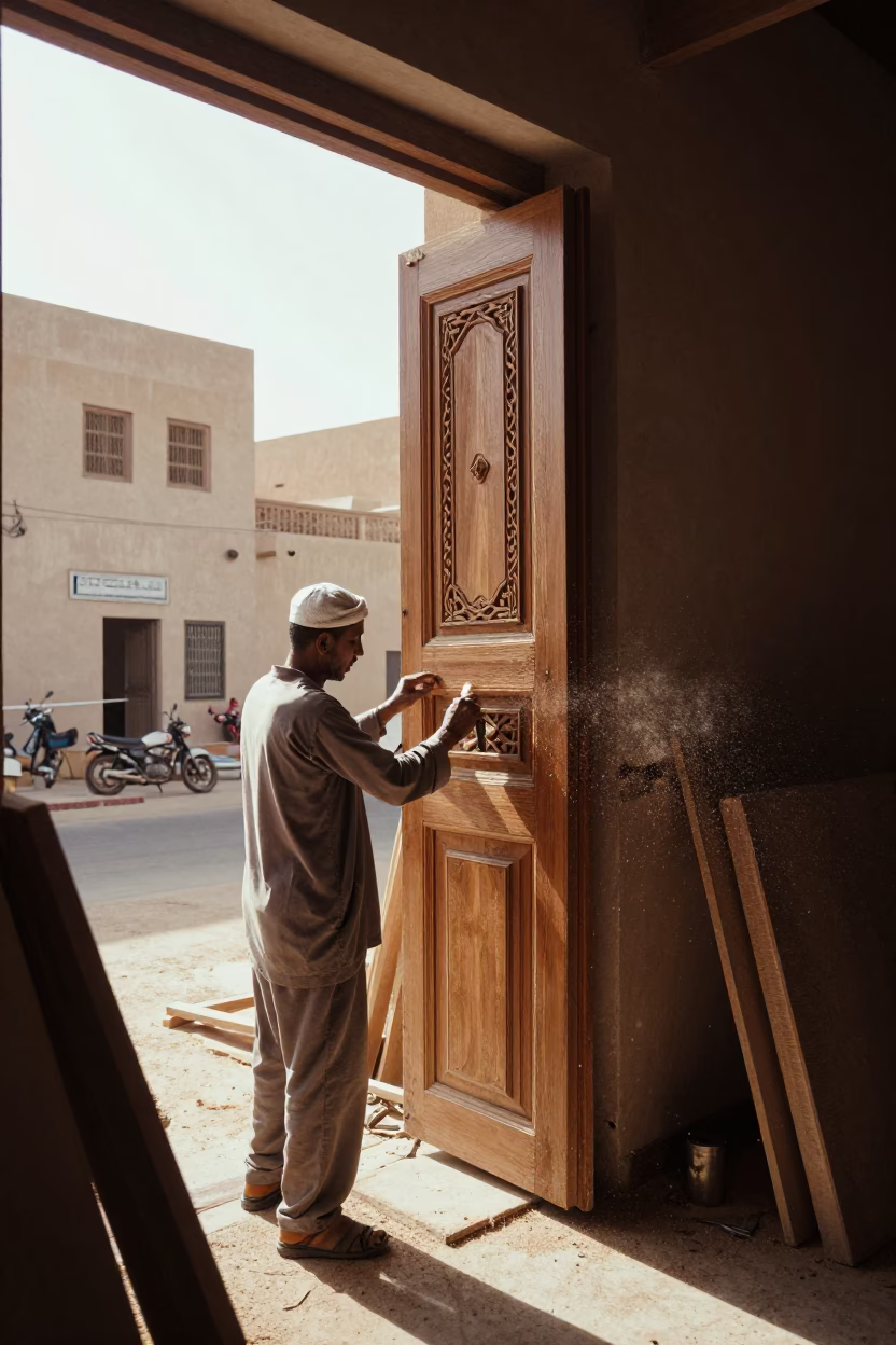 Wooden Door in Muscat in in Muscat, Oman