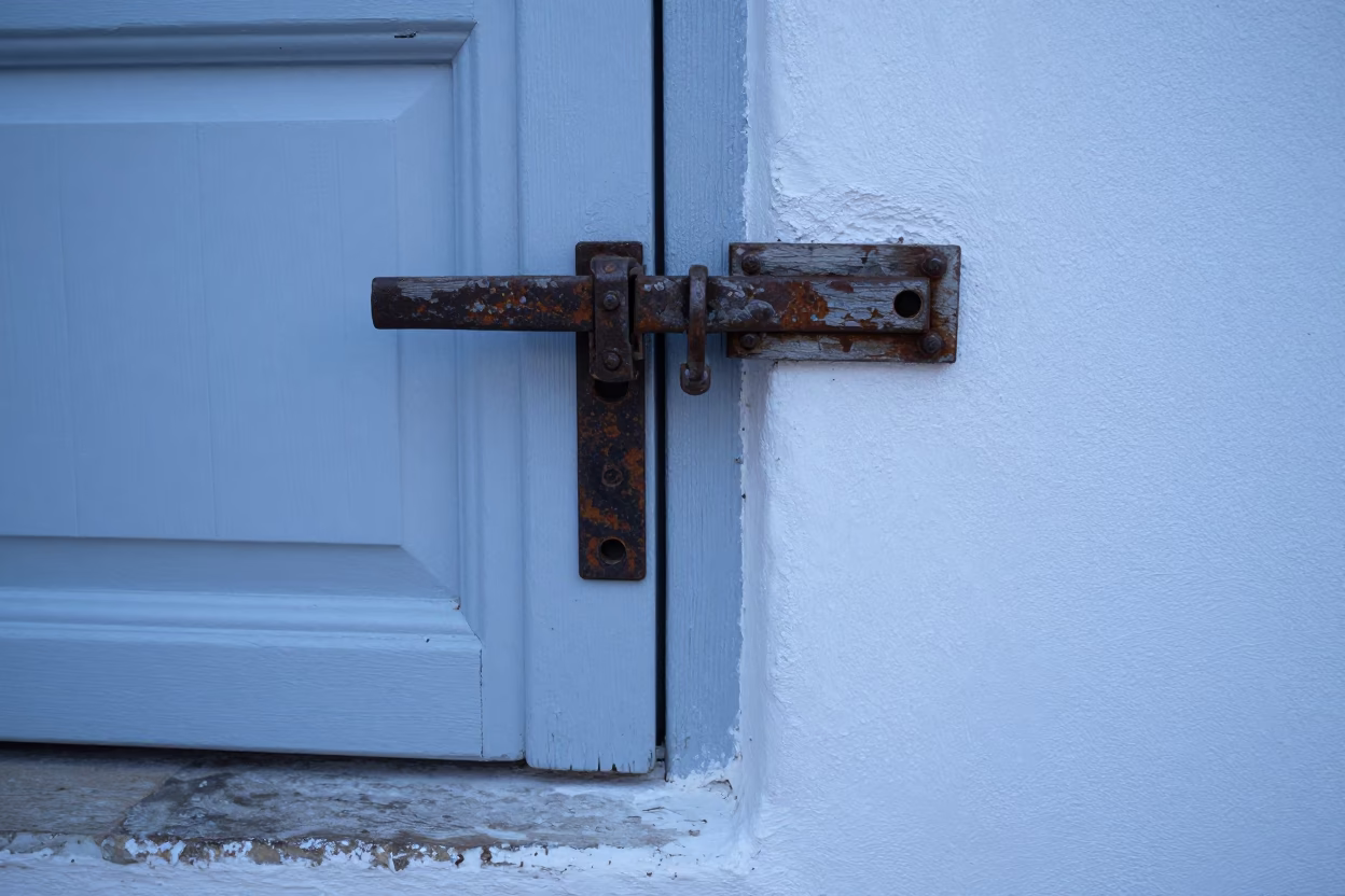 Wooden Door Latch in Athens in in Athens, Greece