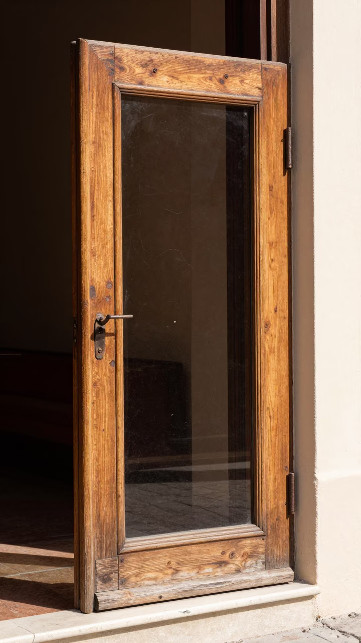 Wooden Doorframe in Bologna in in Bologna, Italy