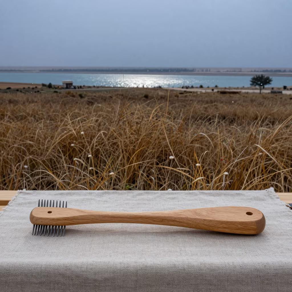 Wooden Flax Hackle in Autumn Meadow in in a bloom-heavy meadow in Bahrain
