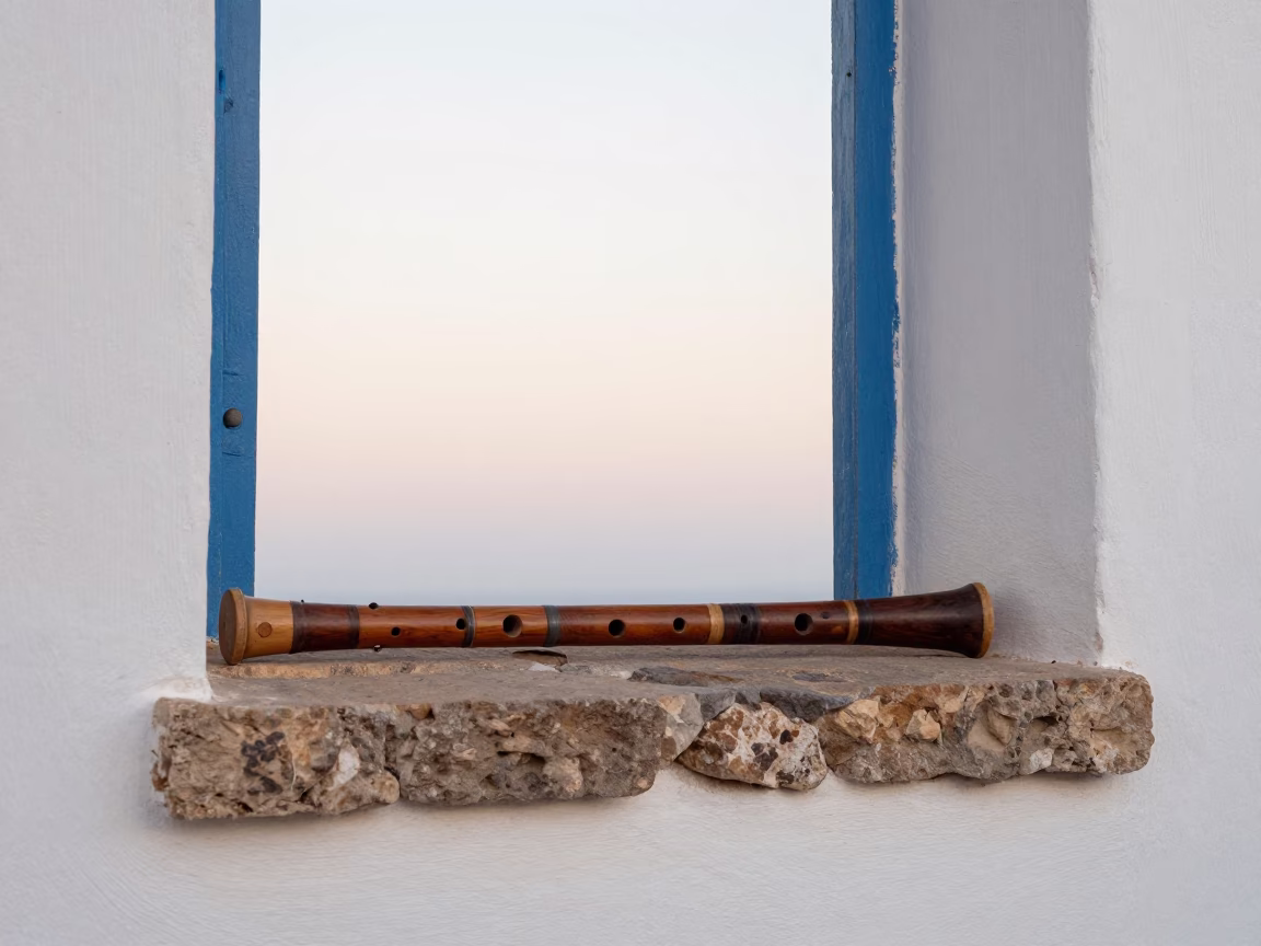 Wooden Flute in Essaouira in in Essaouira, Morocco