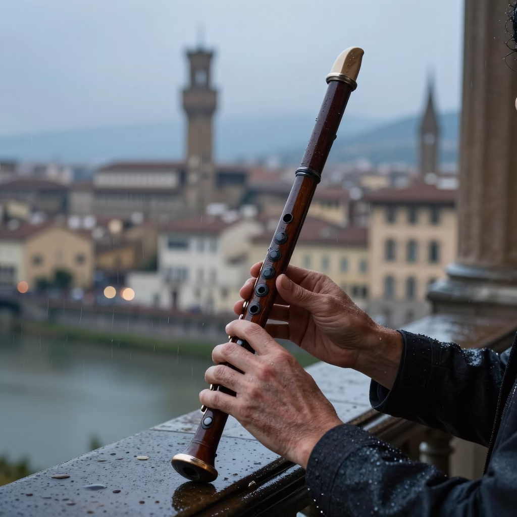 Wooden Flute in Florence in in Florence, Italy