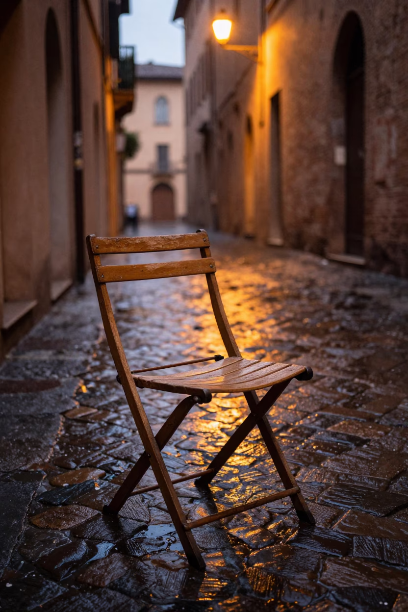 Wooden Folding Chair in Bologna in in Bologna, Italy