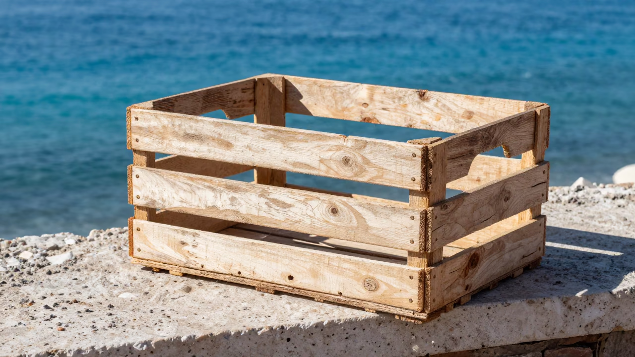 Wooden Fruit Crate in Nice in in Nice, France