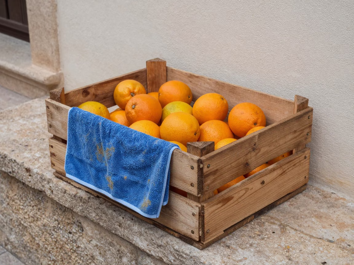 Wooden Fruit Crate in Valencia in in Valencia, Spain