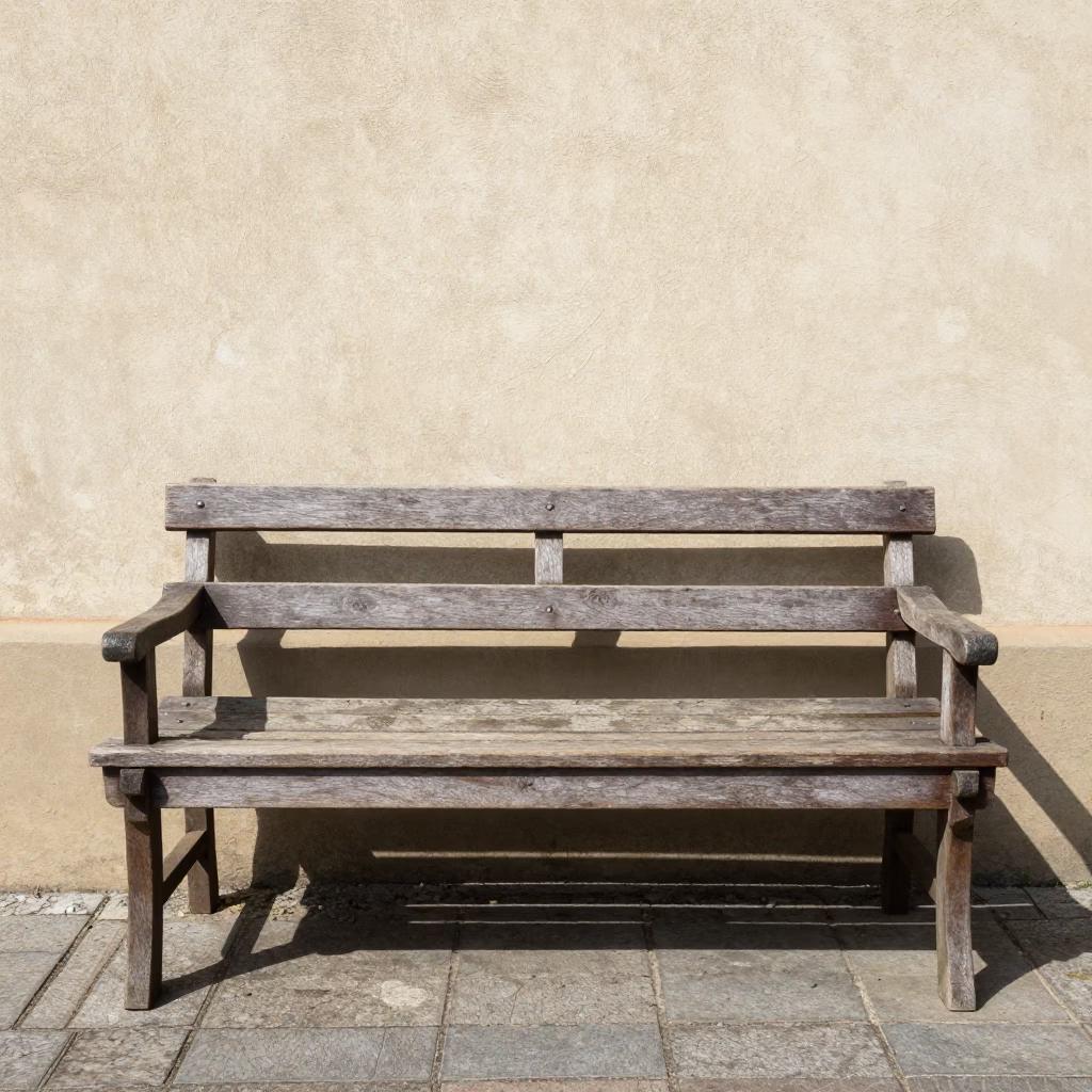 Wooden Garden Bench in Prague in in Prague, Czech Republic