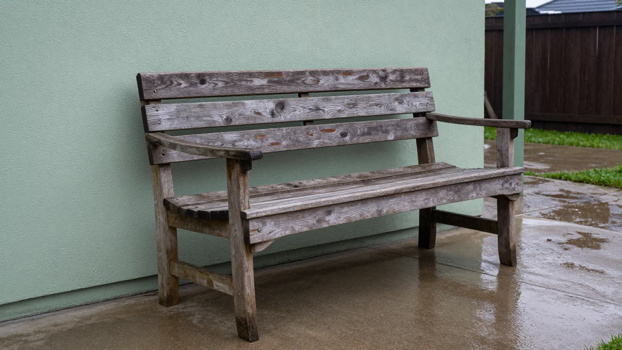 Wooden Garden Bench in San Diego in in San Diego, United States
