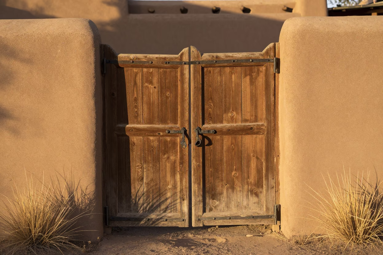 Wooden Garden Gate in Santa Fe in in Santa Fe, United States