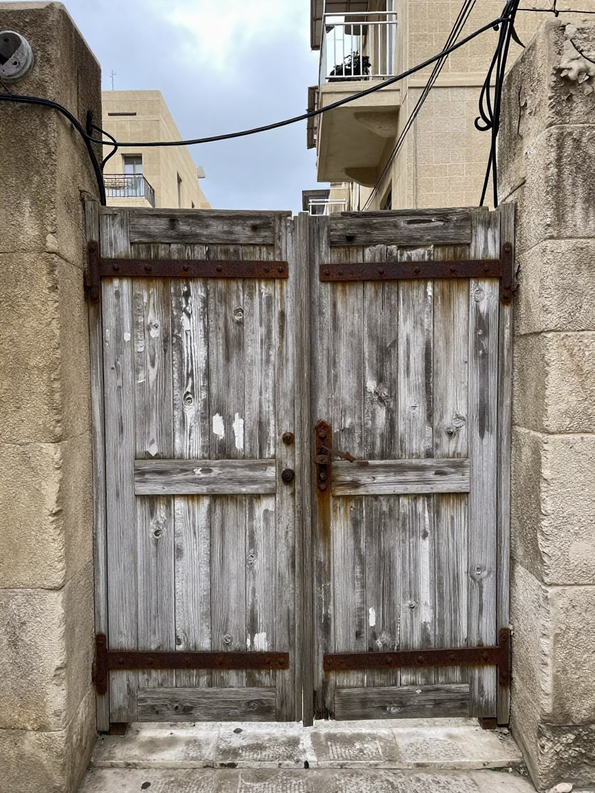 Wooden Gate in Beirut in in Beirut, Lebanon