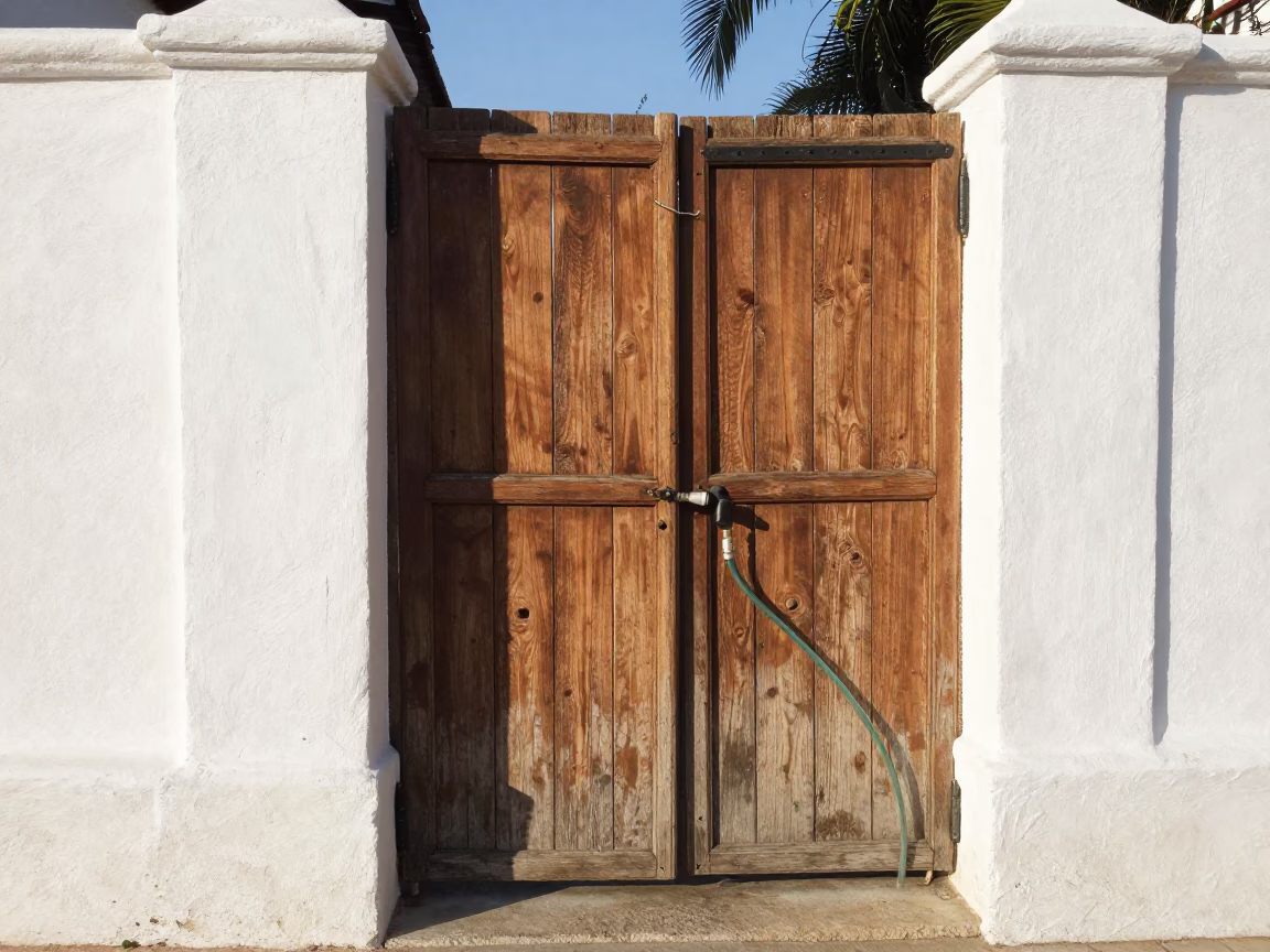 Wooden Gate in Cartagena in in Cartagena, Colombia