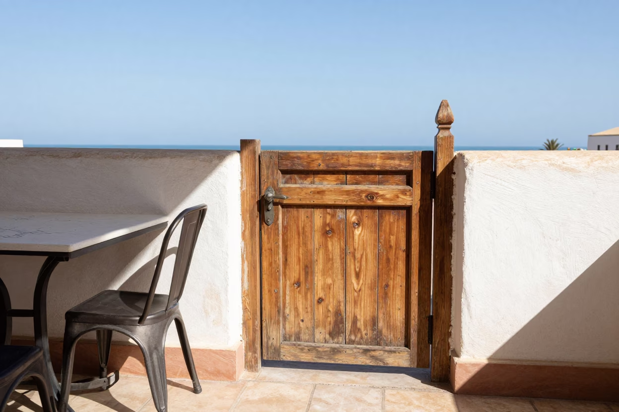 Wooden Gate in Casablanca in in Casablanca, Morocco