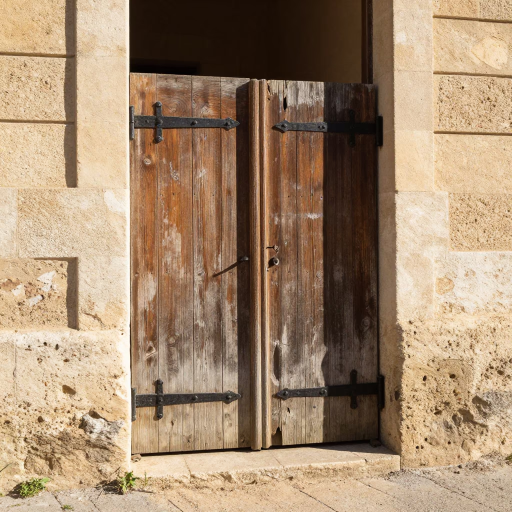 Wooden Gate in Lyon in in Lyon, France