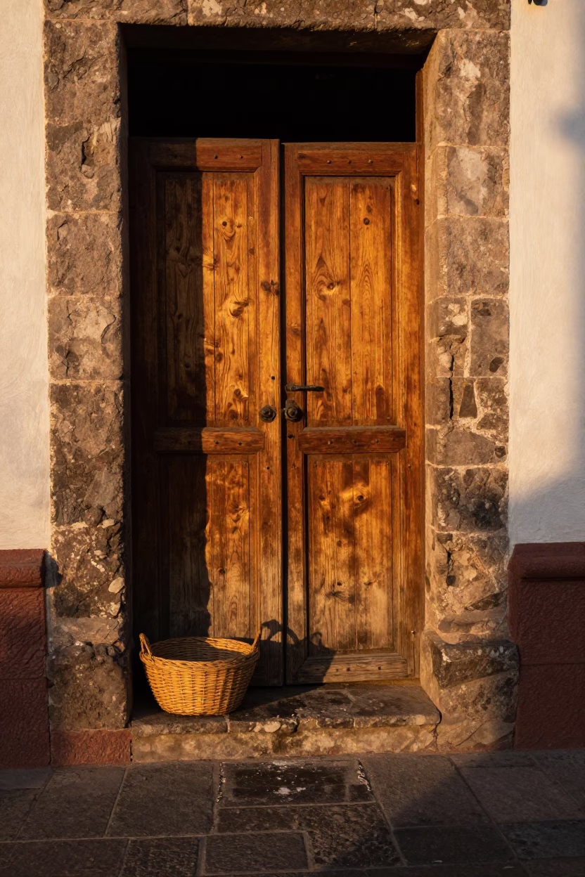 Wooden Gate in Oaxaca in in Oaxaca, Mexico
