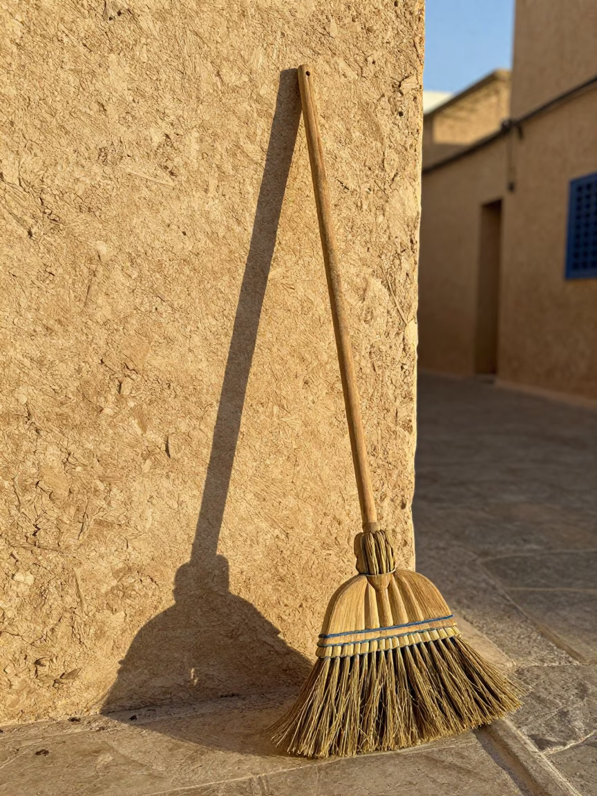 Wooden Hand Broom in Tunis in in Tunis, Tunisia