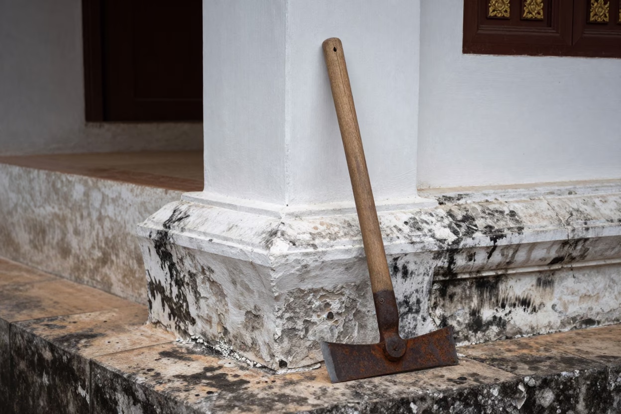 Wooden Hoe in Luang Prabang in in Luang Prabang, Laos