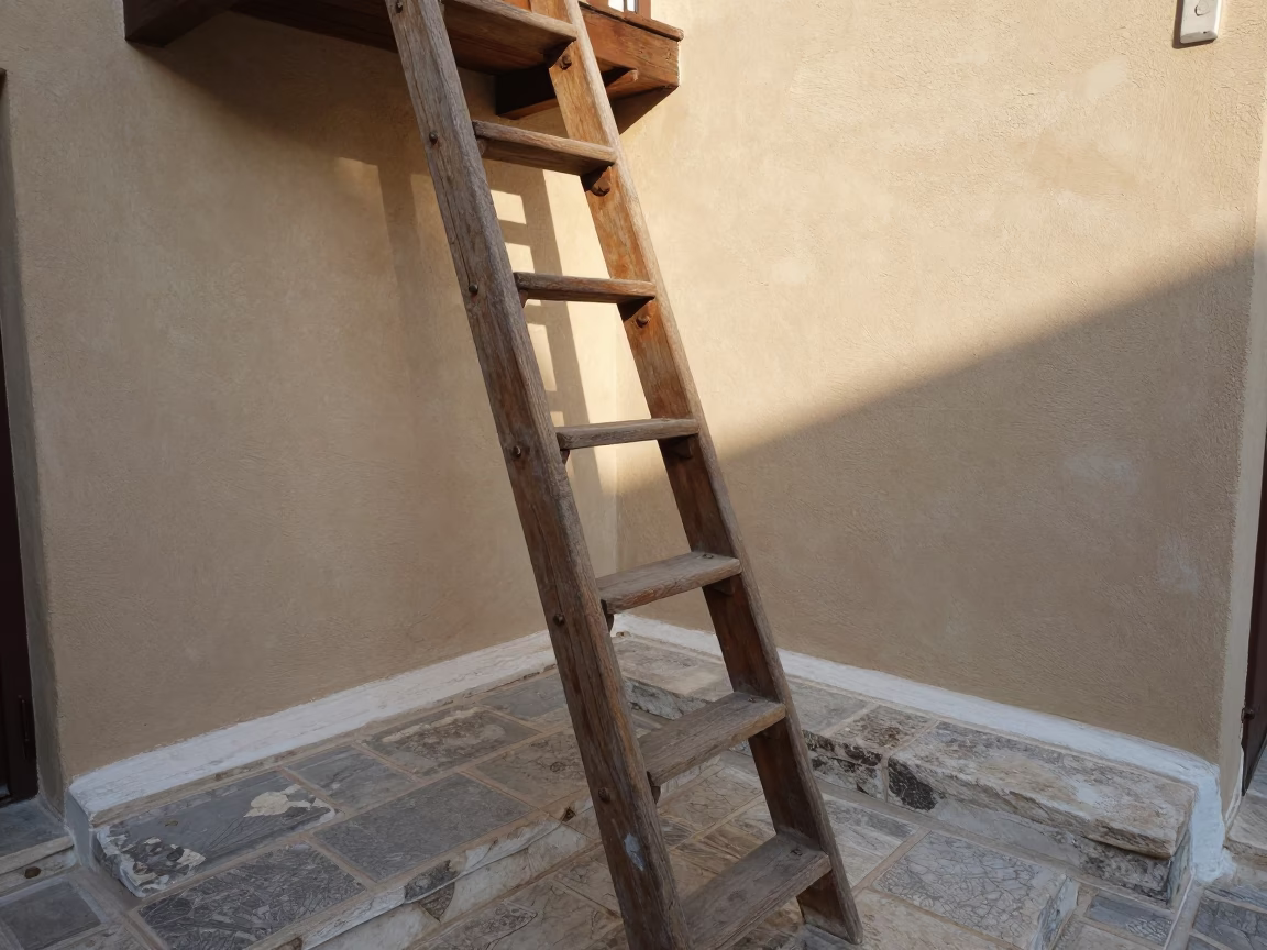 Wooden Ladder in Athens in in Athens, Greece