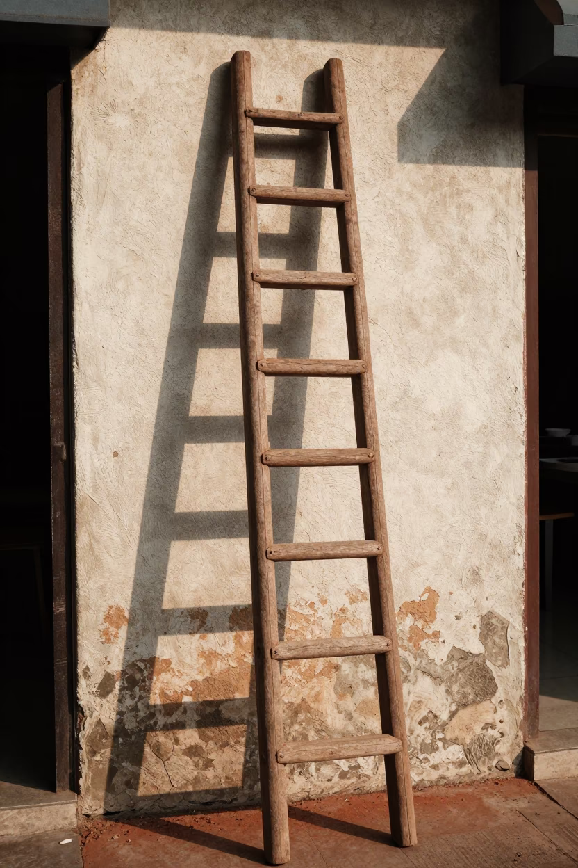 Wooden Ladder in Surabaya in in Surabaya, Indonesia