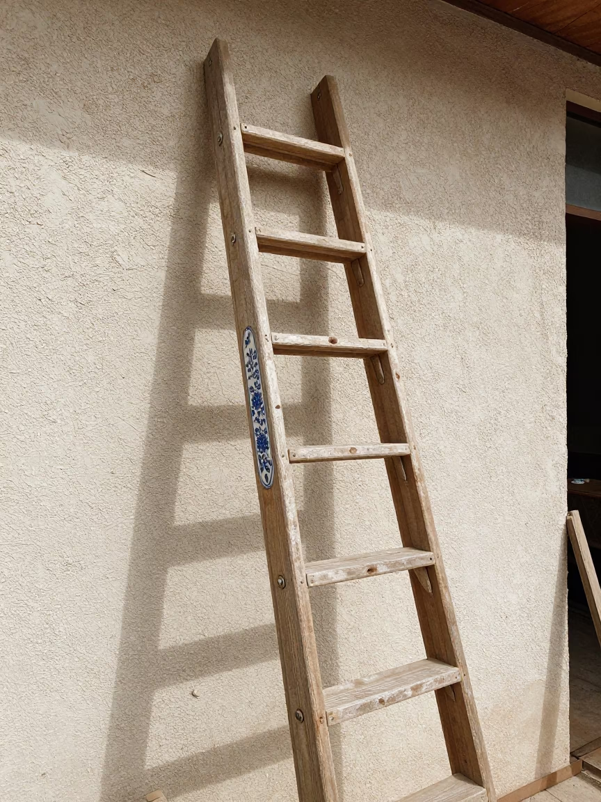 Wooden Ladder in Valparaiso in in Valparaiso, Chile