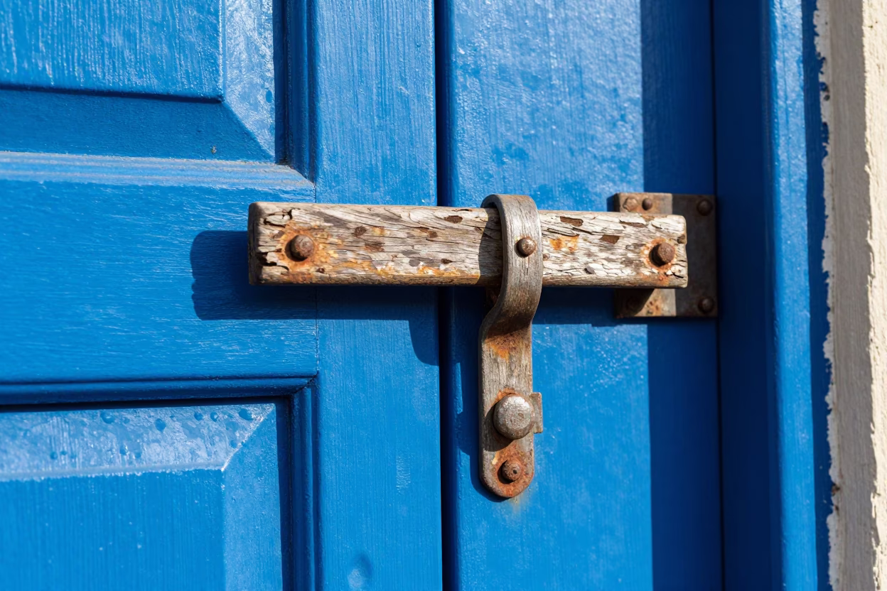 Wooden Latch in Valparaiso in in Valparaiso, Chile