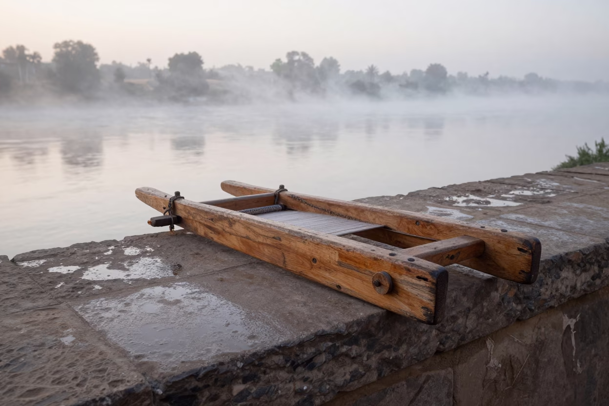 Wooden Loom Shuttle in Luxor in in Luxor, Egypt