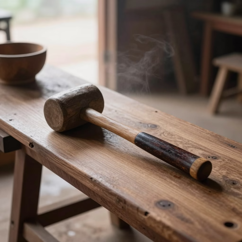 Wooden Mallet in Chiang Mai in in Chiang Mai, Thailand