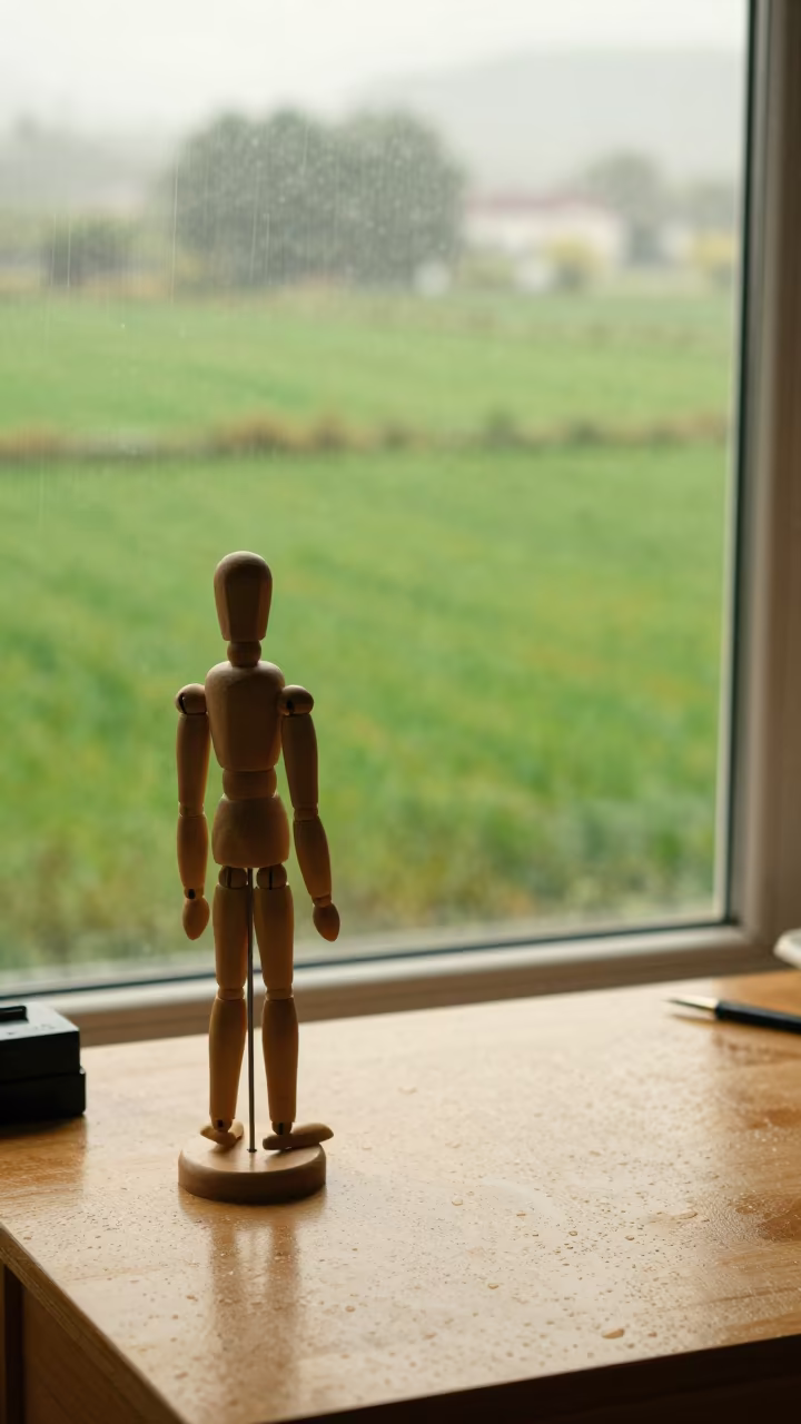 Wooden Mannequin on Drawing Table Near Anyang in near Anyang