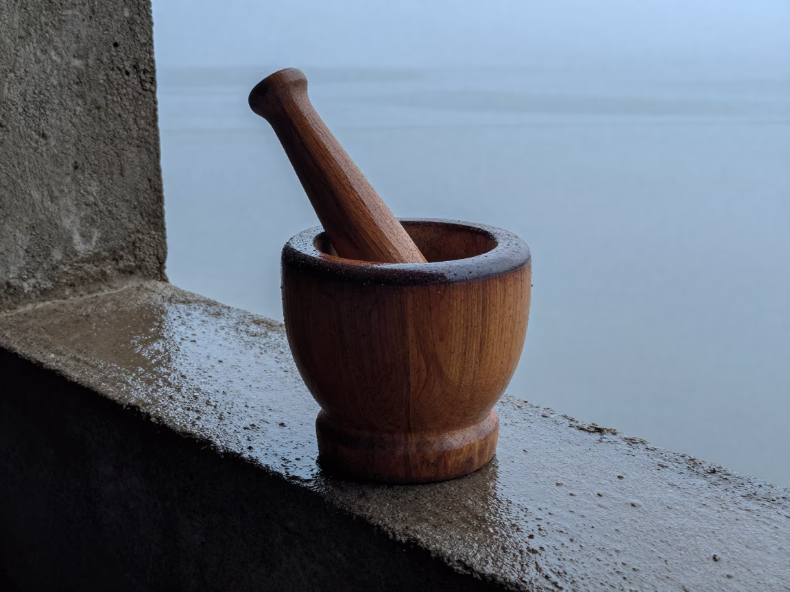 Wooden Mortar And Pestle in Dakar in in Dakar, Senegal