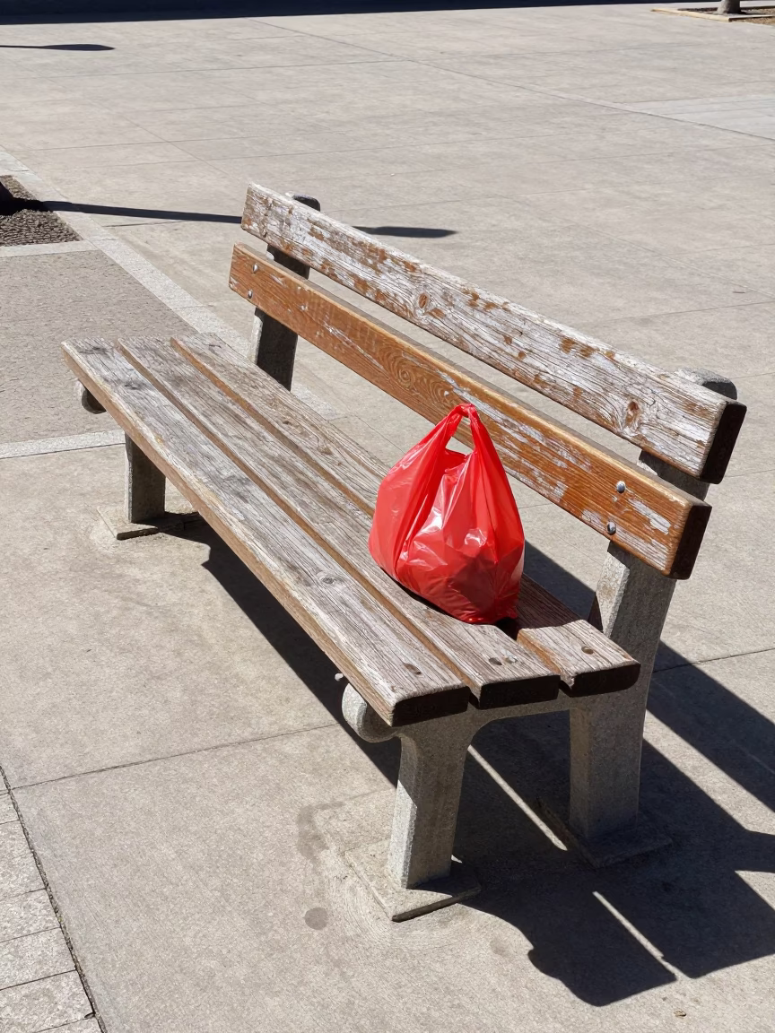 Wooden Park Bench in La Paz in in La Paz, Bolivia
