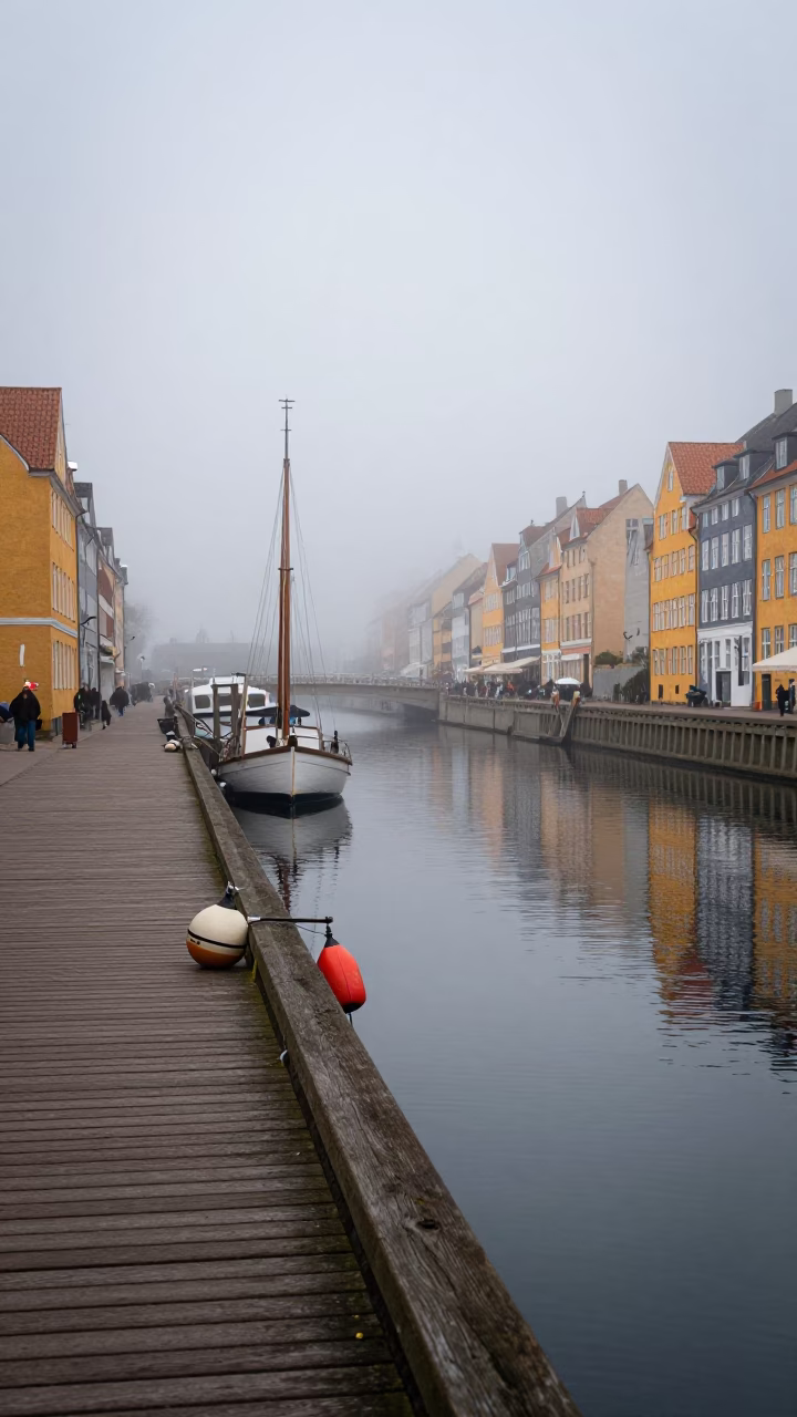 Wooden Quay in Copenhagen in in Copenhagen, Denmark