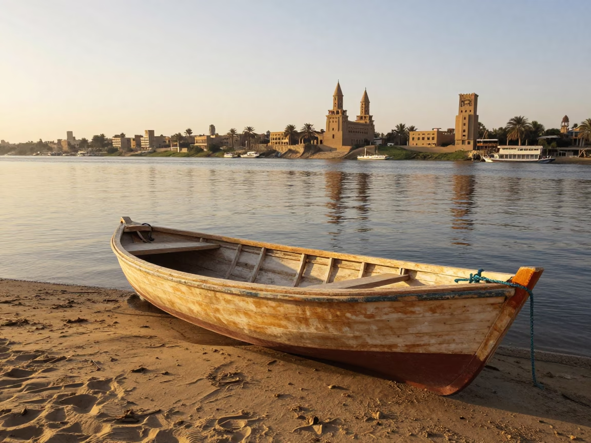 Wooden Rowboat in Cairo in in Cairo, Egypt