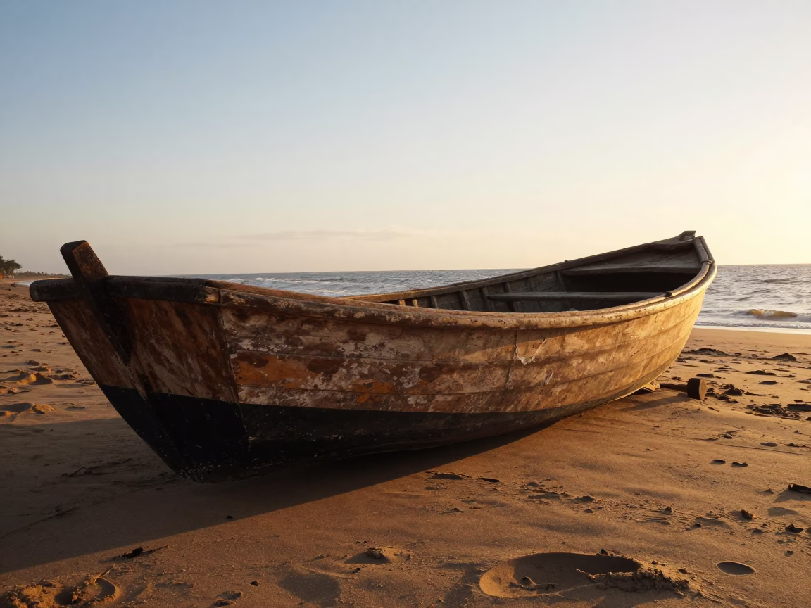 Wooden Rowboat in Dakar in in Dakar, Senegal