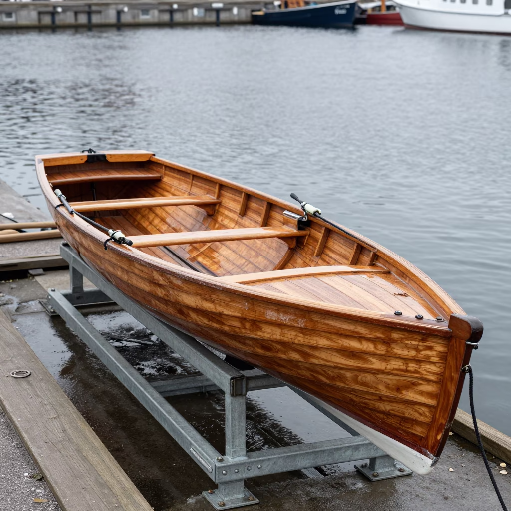 Wooden Rowing Shell in Copenhagen in in Copenhagen, Denmark