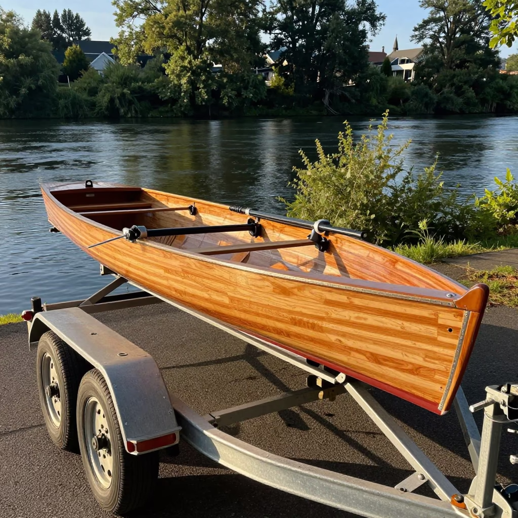 Wooden Rowing Shell in Portland in in Portland, United States