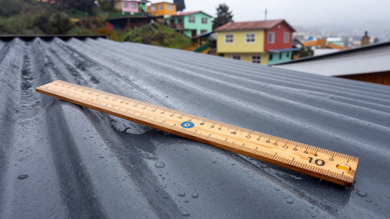 Wooden Ruler in Valparaiso in in Valparaiso, Chile