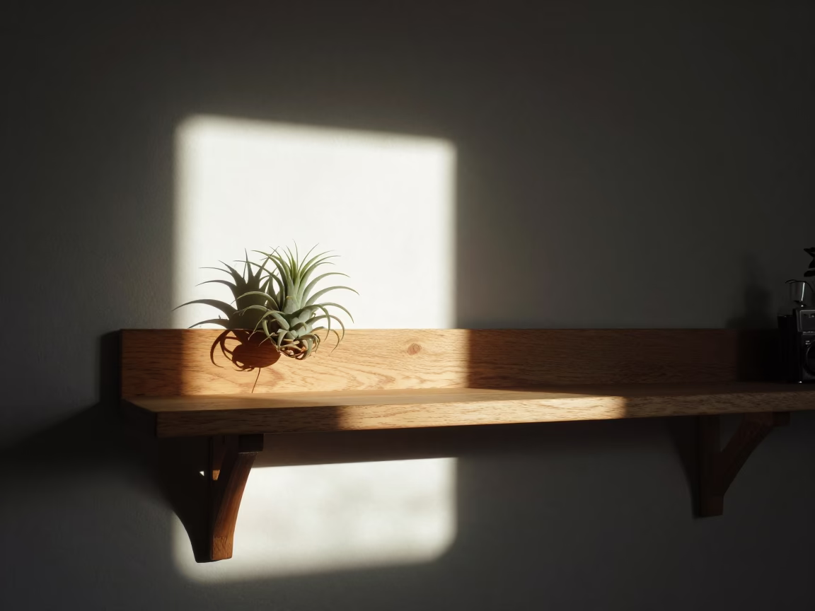 Wooden Shelf in San Francisco at The Late Afternoon Light in in San Francisco, California, United States