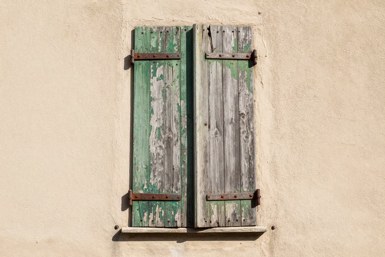 Wooden Shutter in Paris in in Paris, France