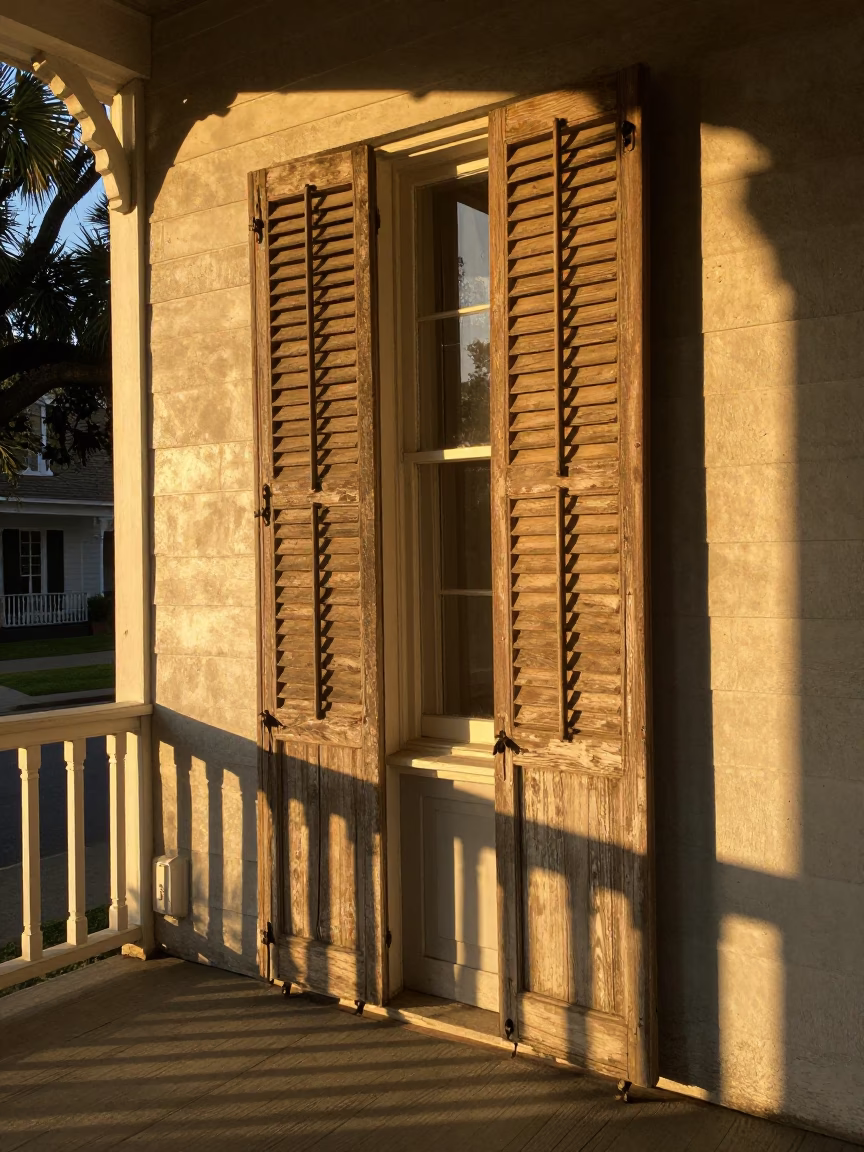 Wooden Shutters in Charleston in in Charleston, South Carolina, United States