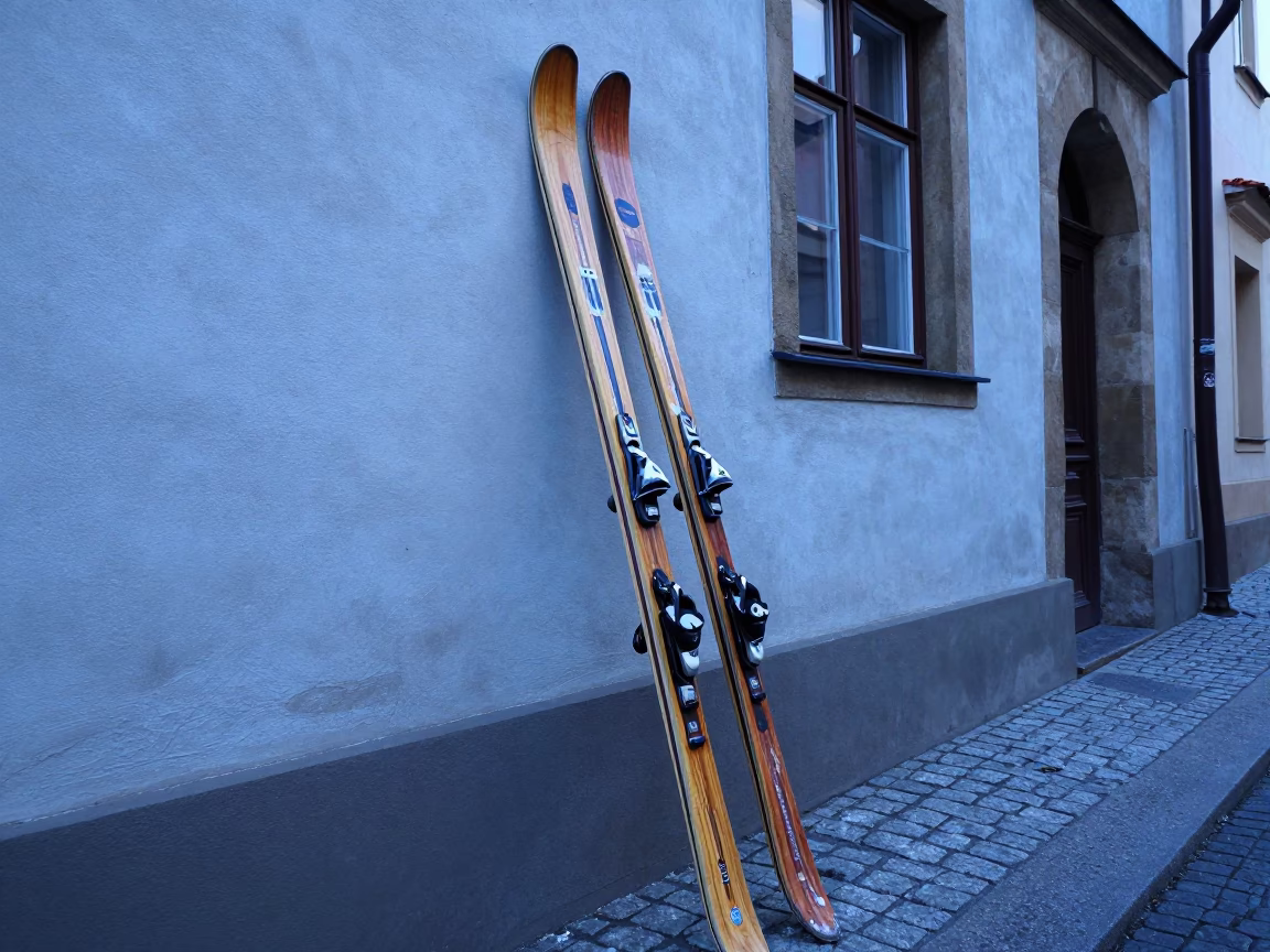 Wooden Skis in Prague in in Prague, Czech Republic