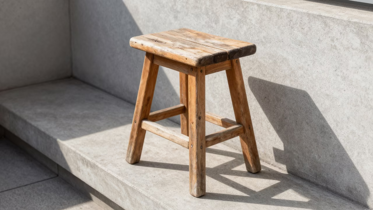Wooden Stool in Berlin in in Berlin, Germany