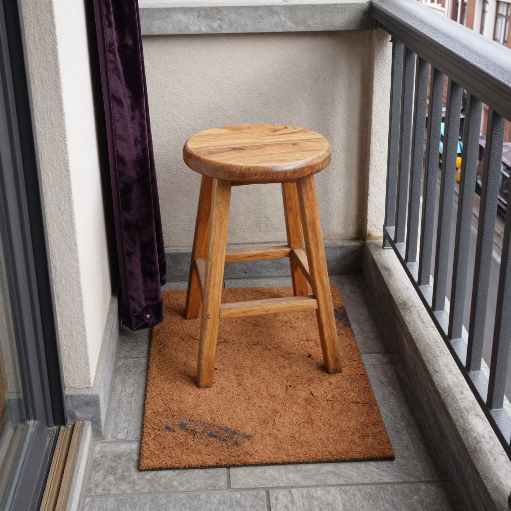 Wooden Stool in Brussels in in Brussels, Belgium