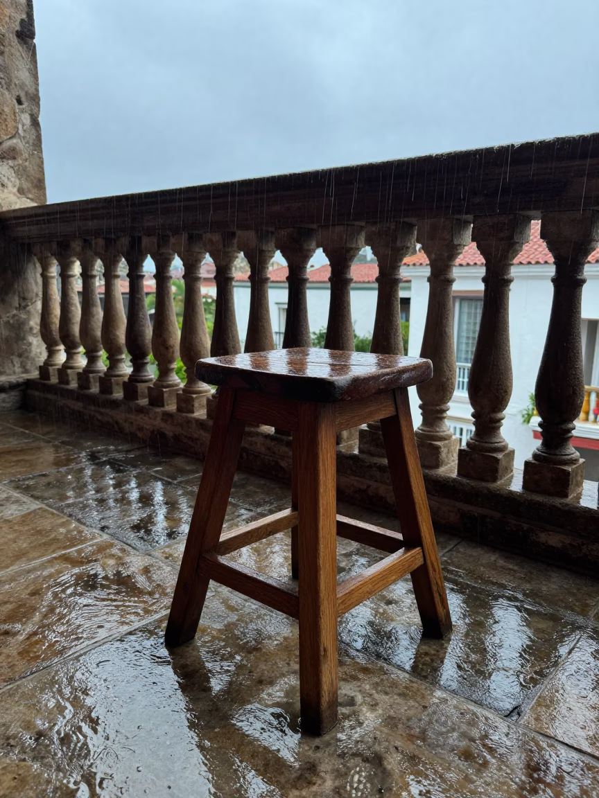 Wooden Stool in Cartagena in in Cartagena, Colombia